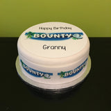 Bounty Chocolate Edible Icing Cake Topper or Ribbon