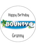 Bounty Chocolate Edible Icing Cake Topper or Ribbon