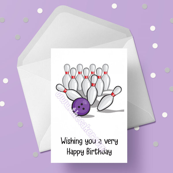 Bowling / Skittles Birthday Card