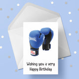 Blue Boxing Gloves Birthday Card 03