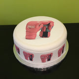 Pink Boxing Gloves Edible Icing Cake Topper 02