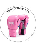 Pink Boxing Gloves Edible Icing Cake Topper 02