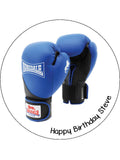 Blue Boxing Gloves Edible Icing Cake Topper 03