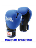 Blue Boxing Gloves Edible Icing Cake Topper 03