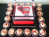 Red Boxing Gloves Edible Icing Cake Topper 01