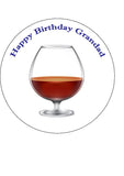 Brandy Glass 02 Edible Icing Cake Topper or Ribbon