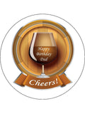 Brandy Glass 01 Edible Icing Cake Topper or Ribbon