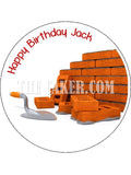 Bricklayer Edible Icing Cake Topper