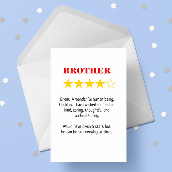 Brother Birthday Card 02 - Funny Review
