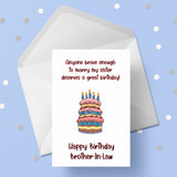 Brother in Law Birthday Card 01 - Funny married to