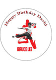 Bruce Lee 03 Edible Icing Cake Topper or Ribbon