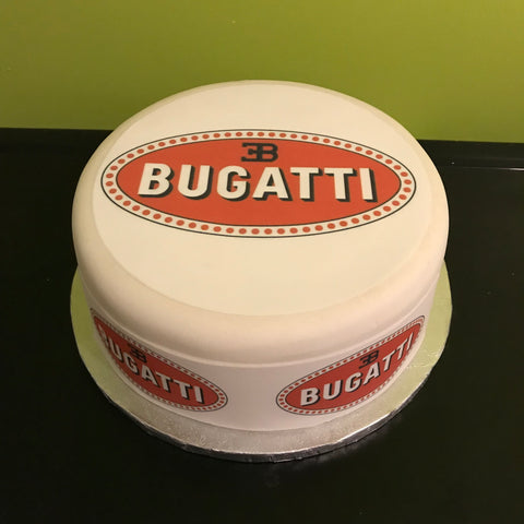Bugatti Logo Edible Icing Cake Topper or Ribbon