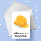 Builder's Hard Hat Birthday Card