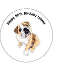 Bulldog Edible Icing Cake Topper or Ribbon