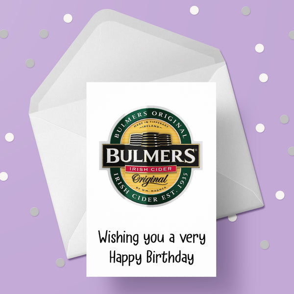 Bulmers Label Birthday Card