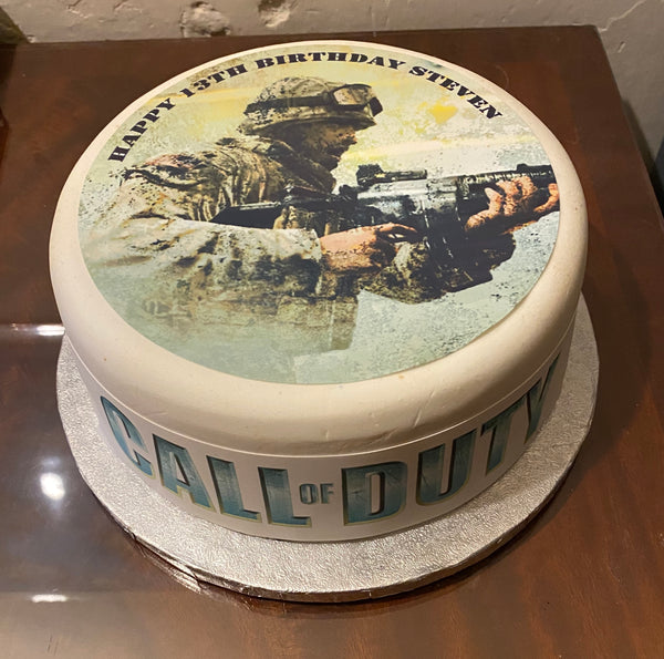 Call of Duty 02 Edible Icing Cake Topper or Ribbon