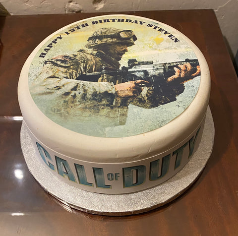 Call of Duty 02 Edible Icing Cake Topper or Ribbon