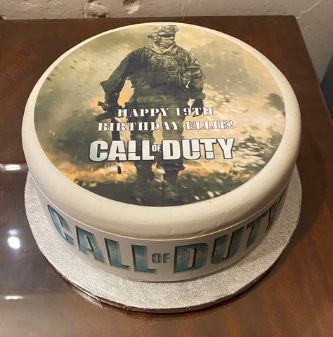 Call of Duty 04 Edible Icing Cake Topper or Ribbon