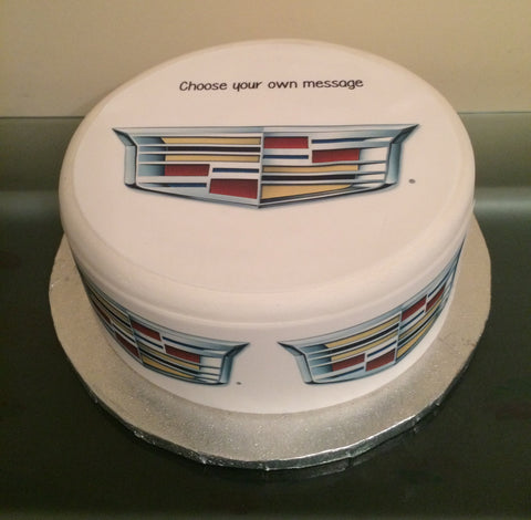 Cadillac Logo Edible Icing Cake Topper or Ribbon