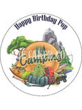 Camping 02  Edible Icing Cake Topper or Ribbon