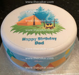 Camping 01 Edible Icing Cake Topper or Ribbon