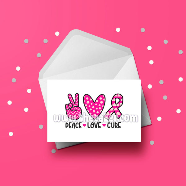 Breast Cancer Card 11 Peace Love Cure