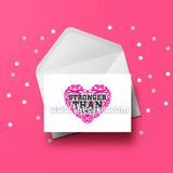Breast Cancer Card 08 Stronger than cancer heart