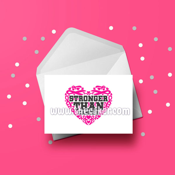 Breast Cancer Card 08 Stronger than cancer heart