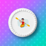 Canoe Edible Icing Cake topper or Ribbon