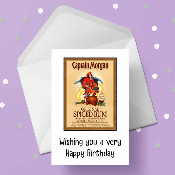 Captain Morgan Spiced Rum Birthday Card