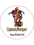 Captain Morgan Rum Logo Edible Icing Cake Topper