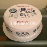 Car Mechanic Engine Parts Edible Icing Cake Topper or Ribbon