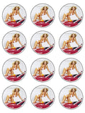 Sexy Girl at Car Wash Edible Icing Cake Topper