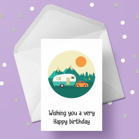 Caravan Motorhome 01 Birthday Card