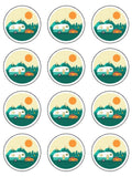 Caravan Motorhome Edible Icing Cake Topper 01