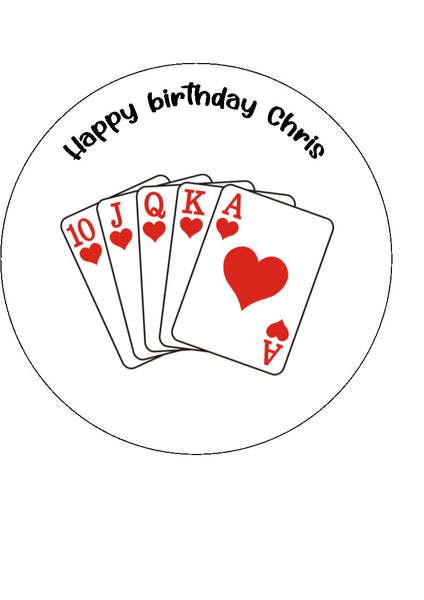 Playing Cards Edible Icing Cake Topper 04