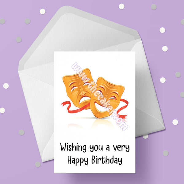 Drama Masks Birthday Card