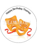 Theatre Laughing Mask Edible Icing Cake Topper