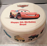 Cars Edible Icing Cake Topper or Ribbon - Lightning McQueen
