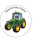 Green Cartoon Tractor Edible Icing Cake Topper