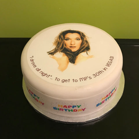 Celine Dion 01 Edible Icing Cake Topper or Ribbon