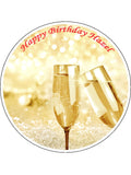 Champagne Bottle Edible Icing Cake Topper 02