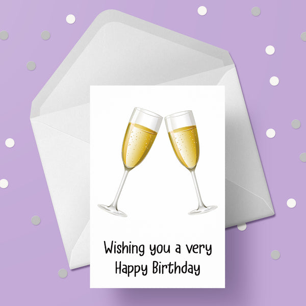 Champagne Glasses Birthday Card
