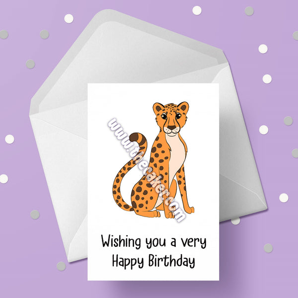 Cheetah Birthday Card 02