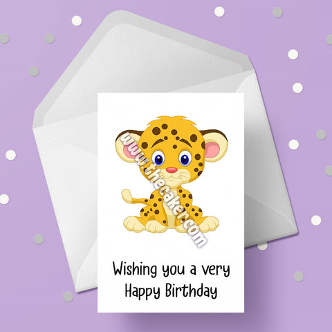 Cheetah 03 Birthday Card