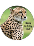 Cheetah 01 Edible Icing Cake Topper or Ribbon