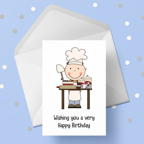 Chef Birthday Card 01 - Baker Card