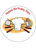 Chef 02 Edible Icing Cake Topper or Ribbon