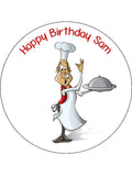 Chef 03 Edible Icing Cake Topper or Ribbon