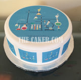 Chemistry Science Edible Icing Cake Topper or Ribbon